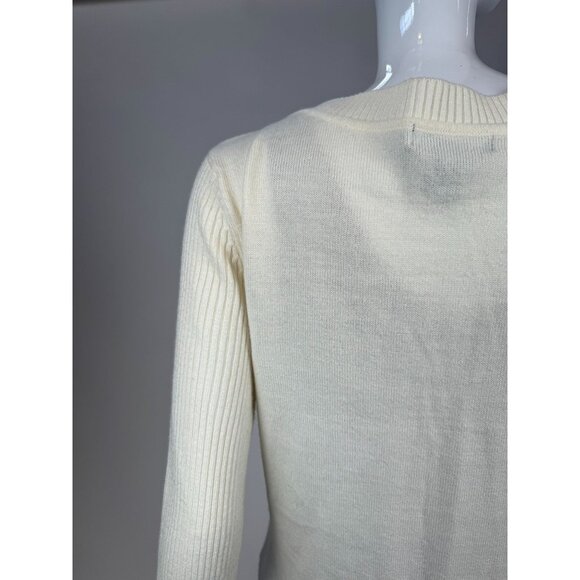 Womens Verve Ami Ivory Cable Knit Sweater Ribbed Acrylic Blend Long Sleeves XL - Picture 16 of 16